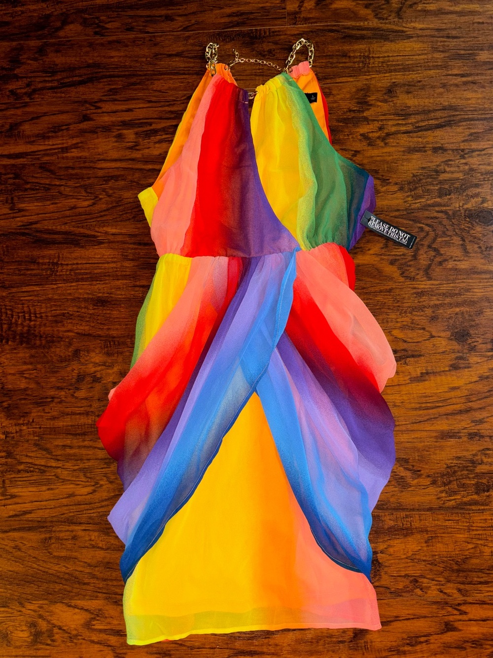 New York & Company Rainbow Halter Mini Dress - Multicolor - Picture 2 of 8